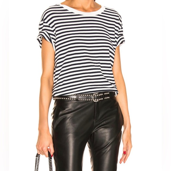 EUC Nili Lotan Crew Neck Cotton Striped T-shirt, XS - Picture 2 of 8